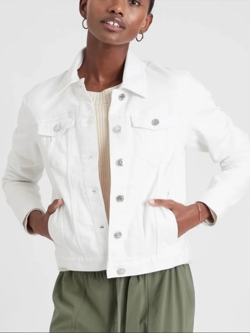 Banana Republic White Demin Jacket